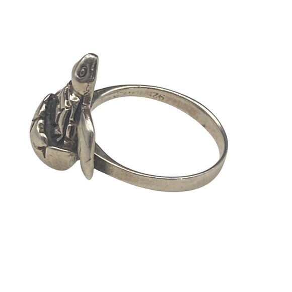 Sterling Silver Turtle Ring Size 8.5 Hatching Egg 4g Nature Rebirth Boho Unisex - Picture 8 of 10